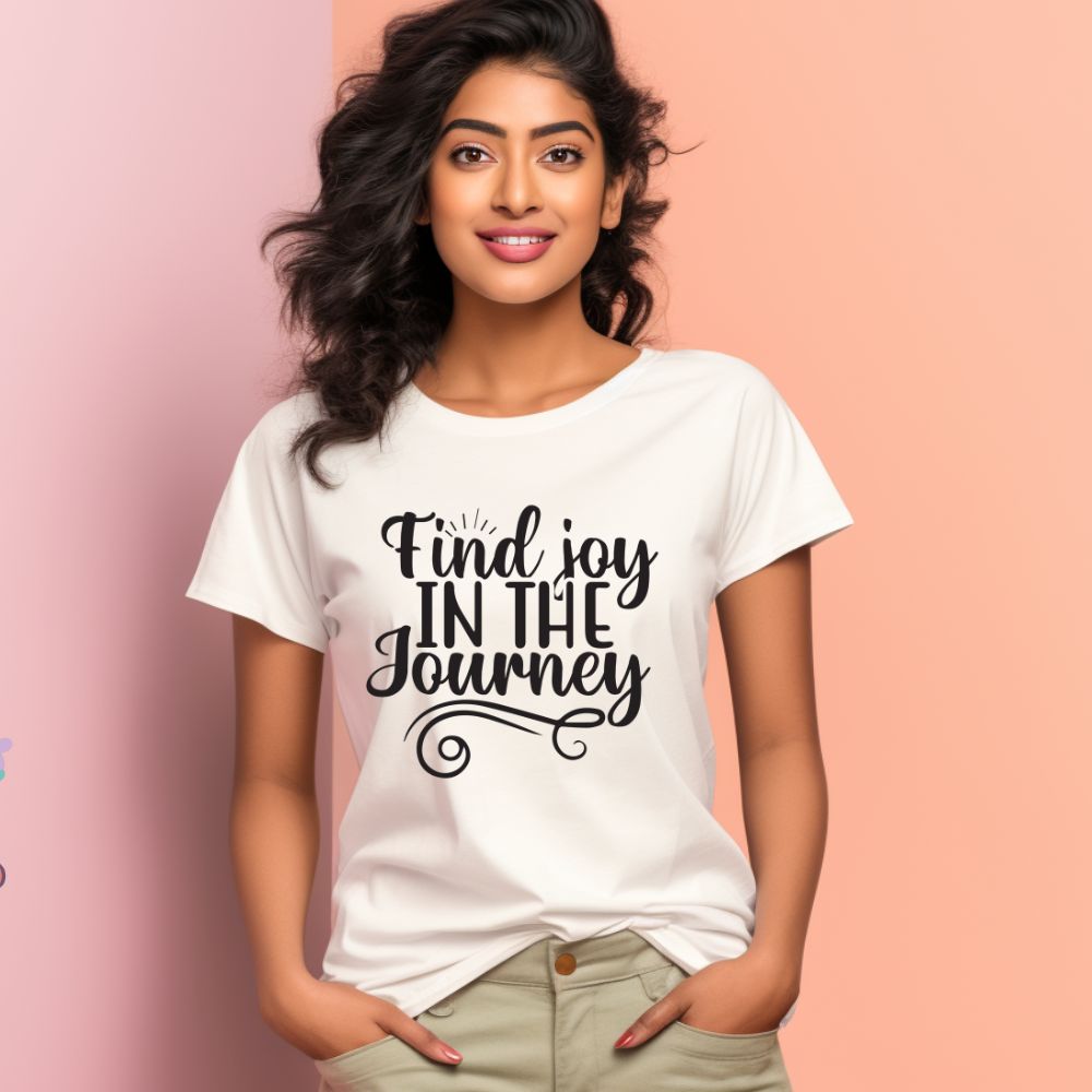 Women's Find Joy In The Journey Design Printed T-Shirt