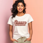 Women's Groovy Mama Design Printed T-Shirt