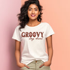Women's Groovy Days Ahead Design Printed T-Shirt
