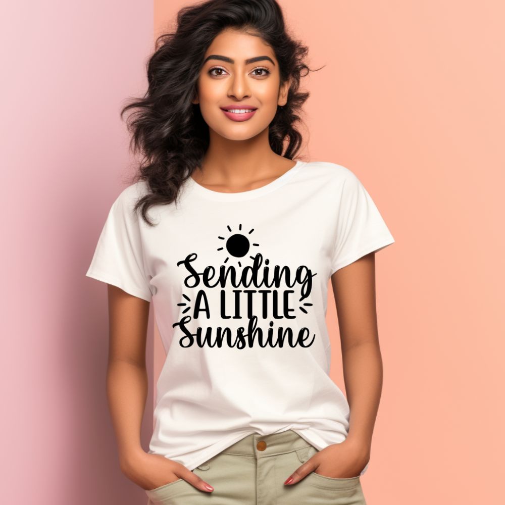 Women's Sending A Little SunShine Design Printed T-Shirt Main image