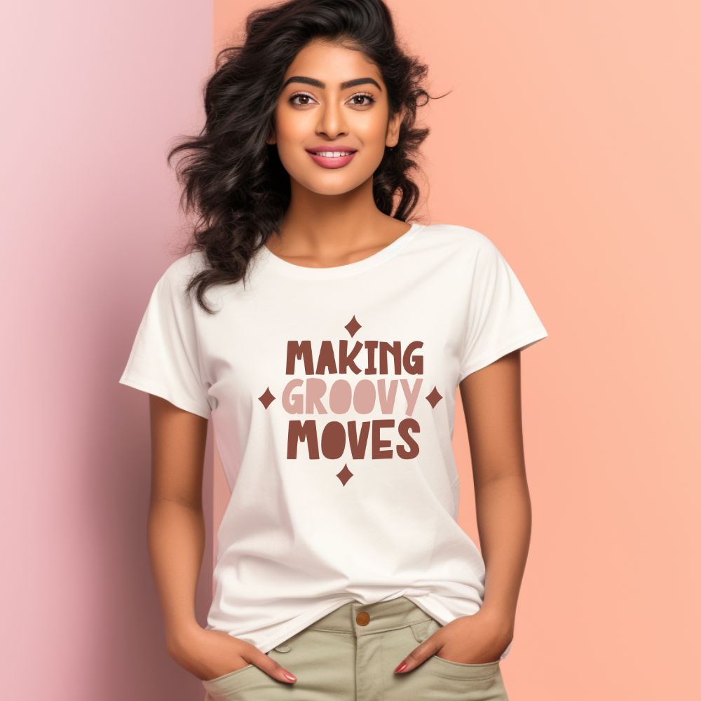 Women's Making Grovee Moves Design Printed T-Shirt