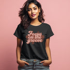 Women's Focus On The Groove Design Printed T-Shirt
