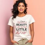 Women's Brains And Beauty All In One Little Cutie Design Printed T-Shirt