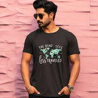 Men's The Road less less travelled Design Printed T-Shirt