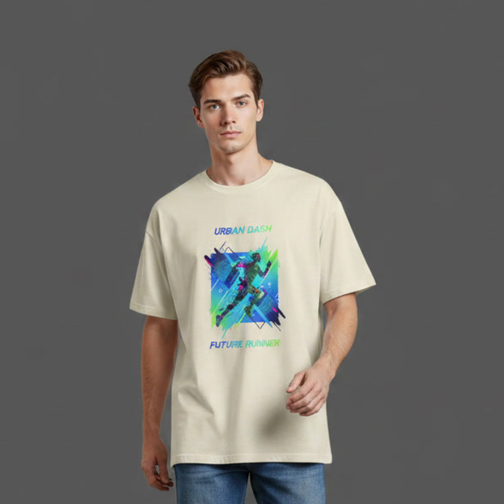 Men's Oversized T-Shirt-Urban Dash