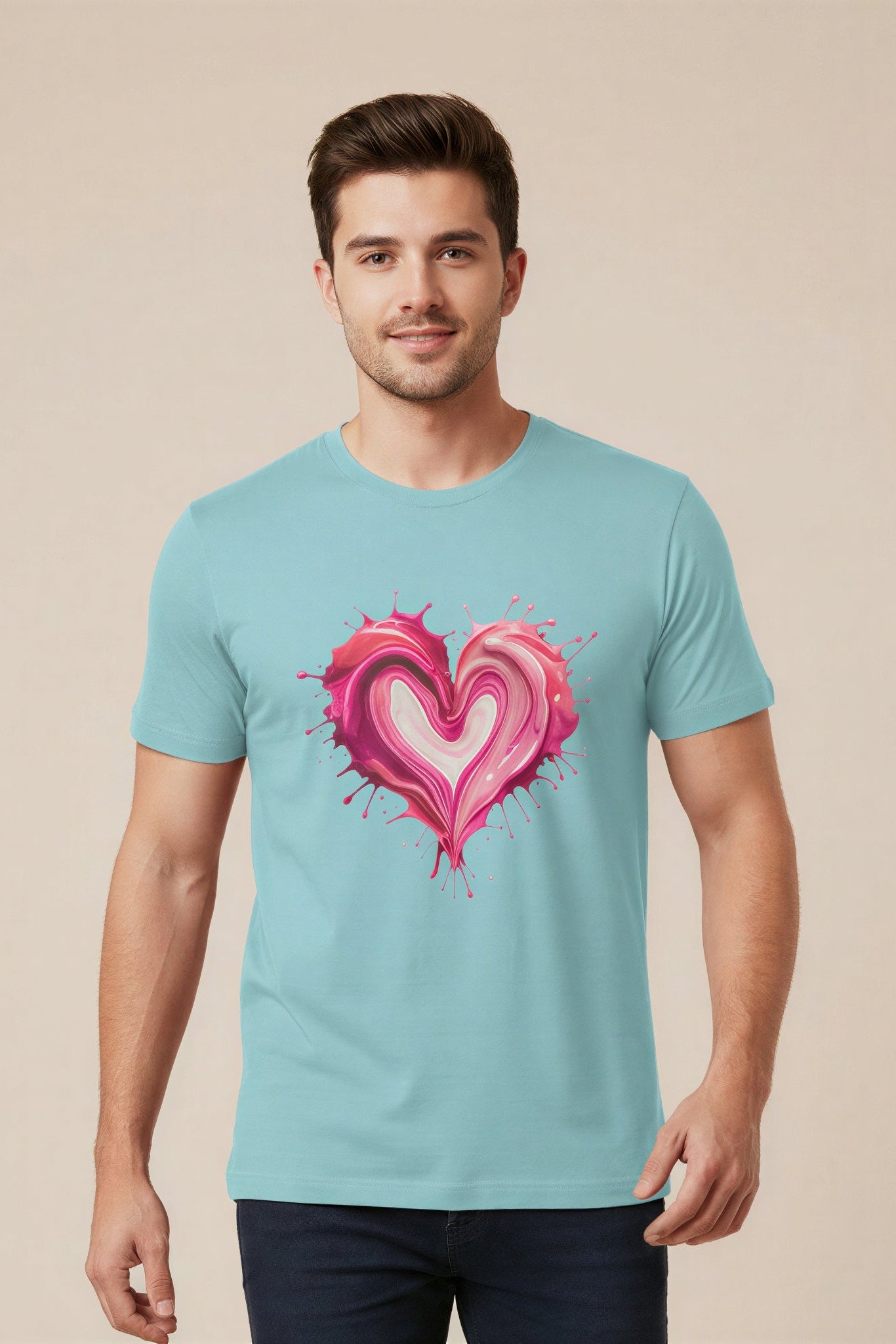Men’s Regular Fit T-Shirt – Painted Heart__1Creativeya.com