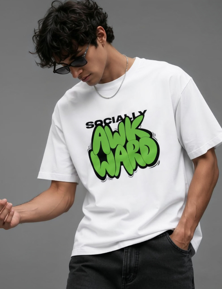 Men's Oversized T-Shirt – Socially Awkward Secondary image