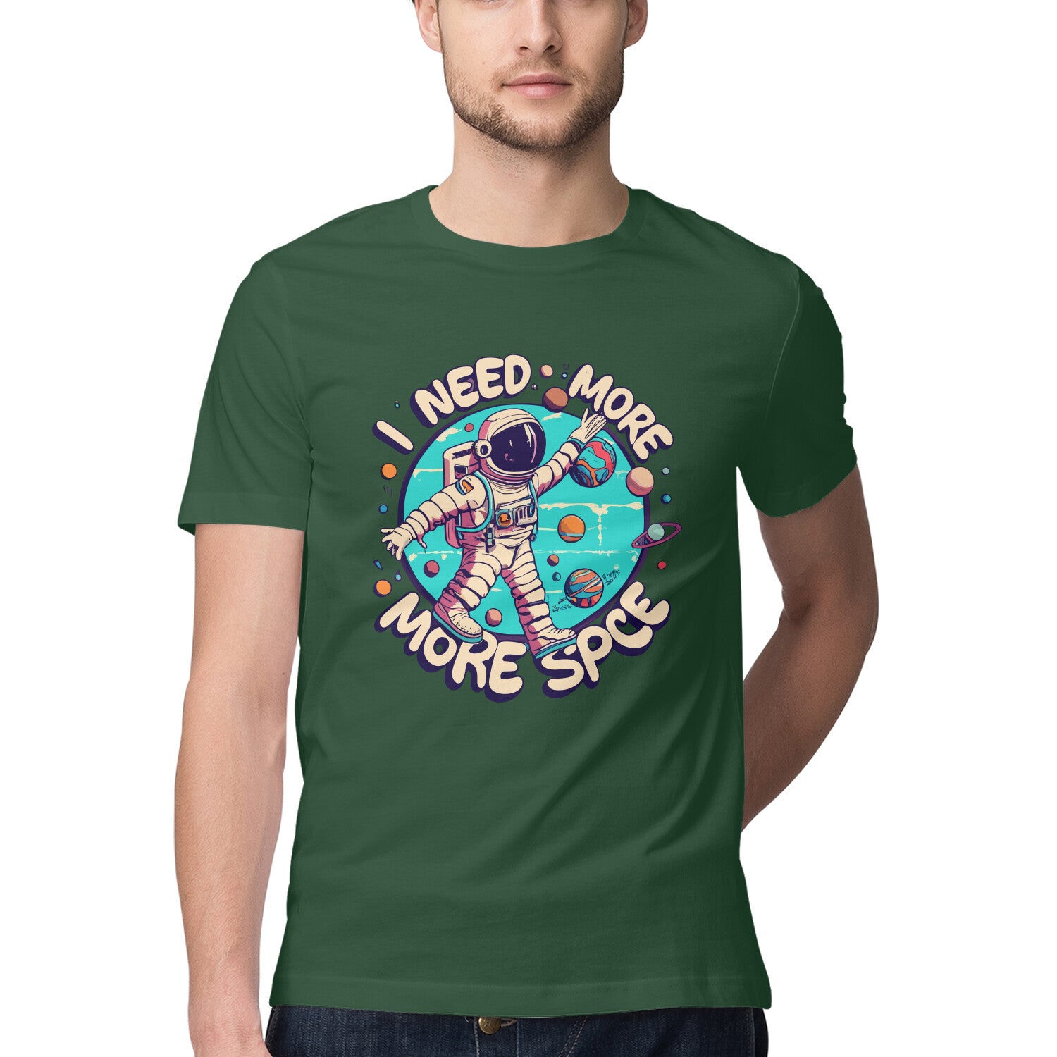 Men's I Need more Space Quote Printed T-Shirt