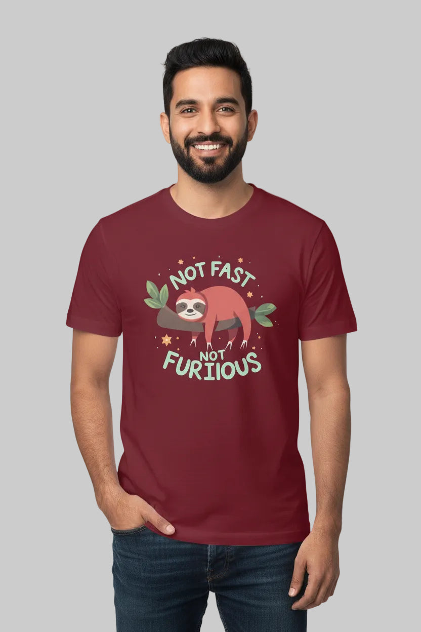 Men's Not Fast, Not Furious Quote Printed T-Shirt Main image