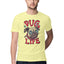 Men's Pug Life Design Printed T-Shirt