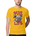 Men's Pug Life Design Printed T-Shirt