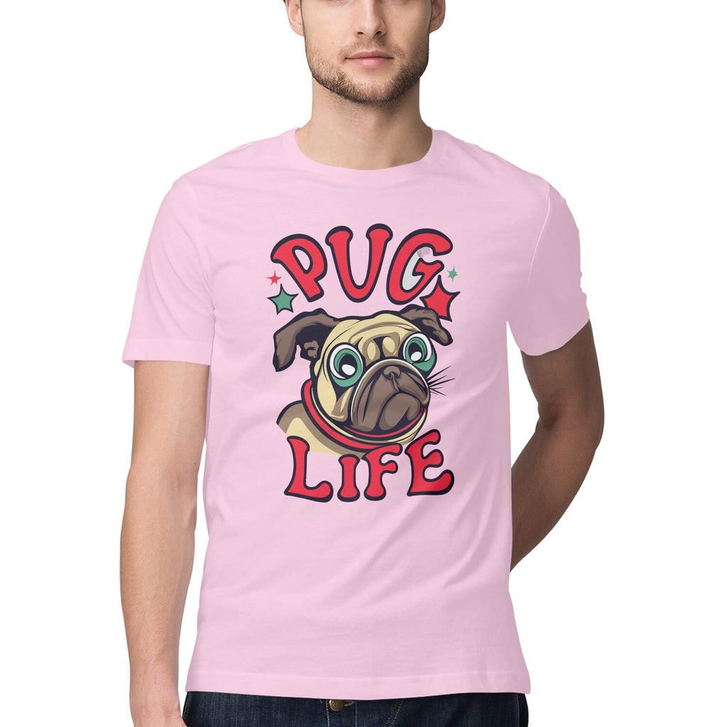 Men's Pug Life Design Printed T-Shirt