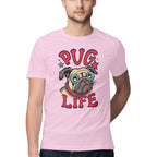 Men's Pug Life Design Printed T-Shirt