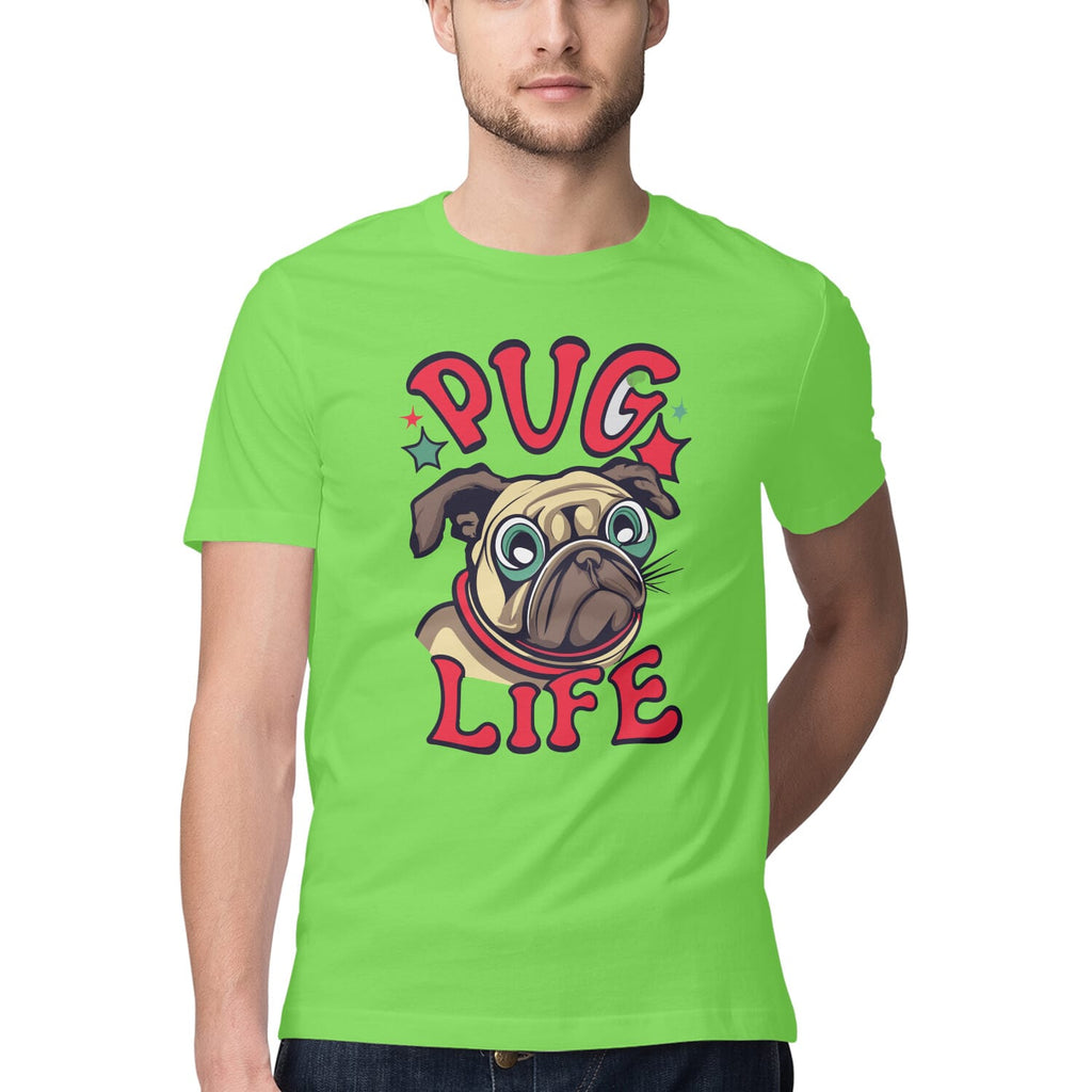 Men's Pug Life Design Printed T-Shirt