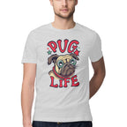 Men's Pug Life Design Printed T-Shirt