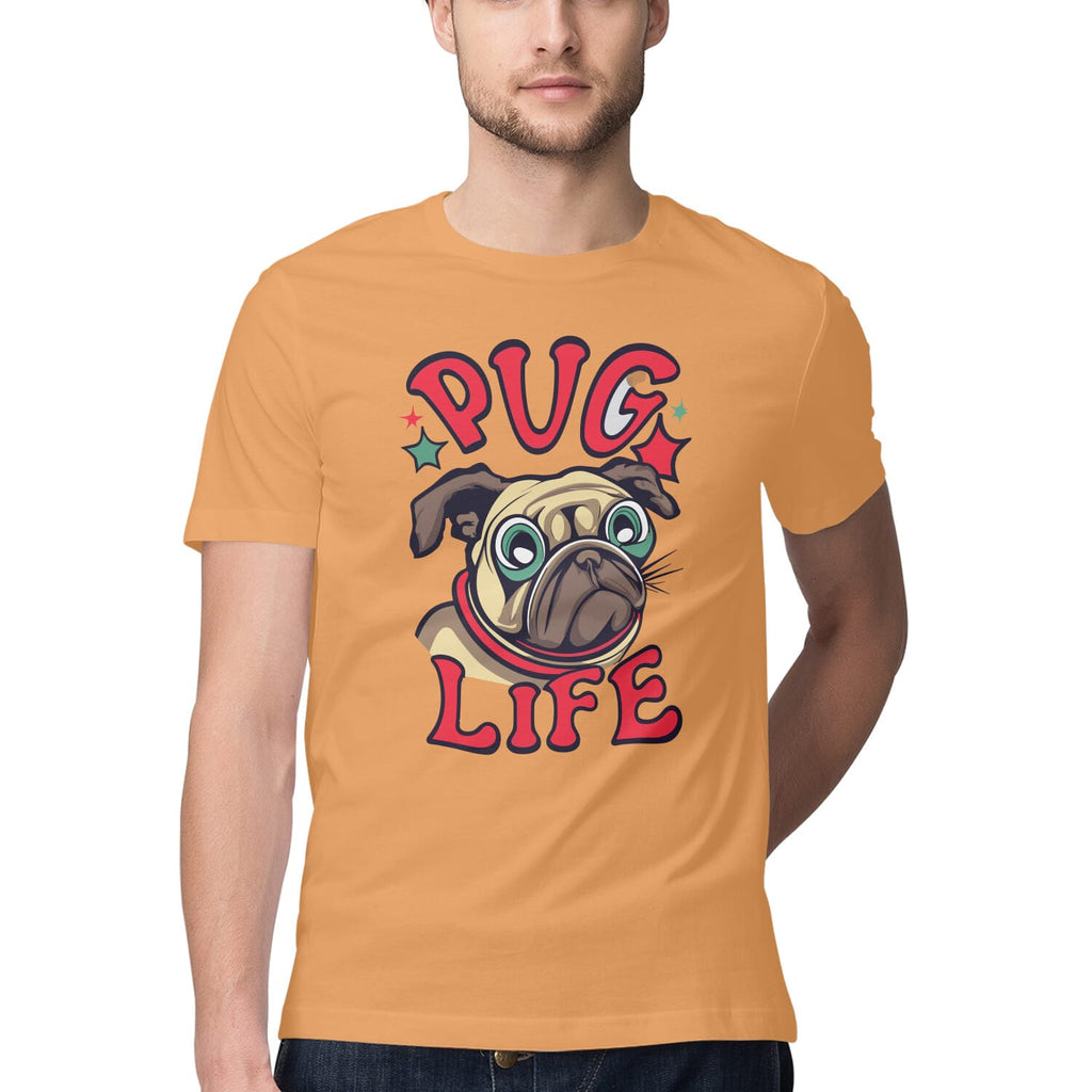 Men's Pug Life Design Printed T-Shirt