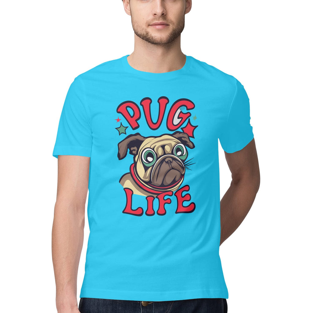 Men's Pug Life Design Printed T-Shirt