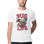Men's Pug Life Design Printed T-Shirt