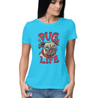 Women's Pug Life Design Printed T-Shirt