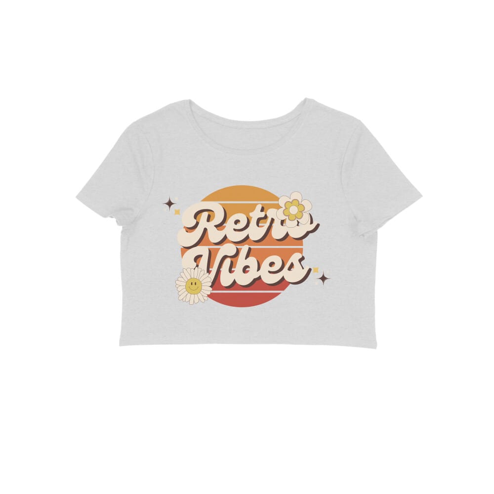 Women's Retro Vibes Graphics Printed Crop Top