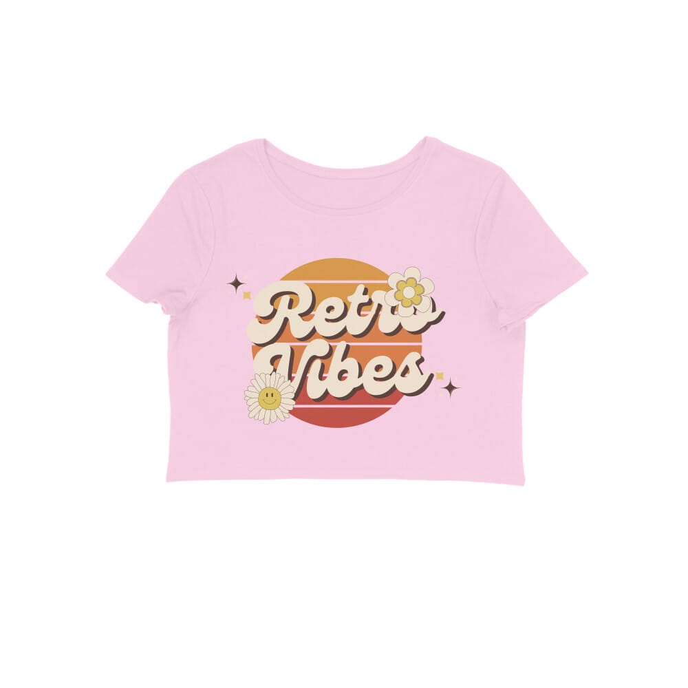 Women's Retro Vibes Graphics Printed Crop Top