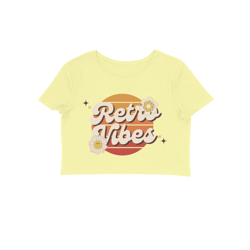 Women's Retro Vibes Graphics Printed Crop Top