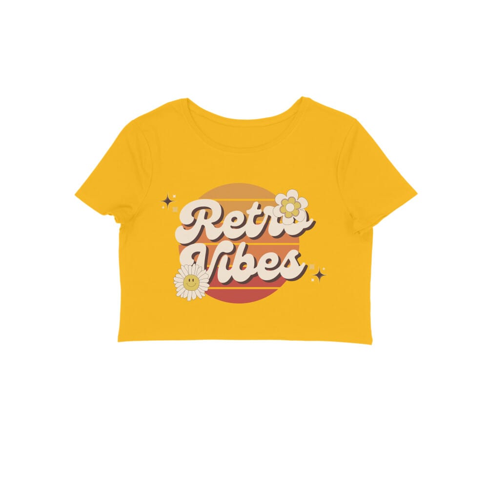 Women's Retro Vibes Graphics Printed Crop Top