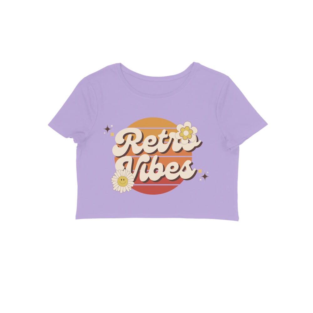 Women's Retro Vibes Graphics Printed Crop Top