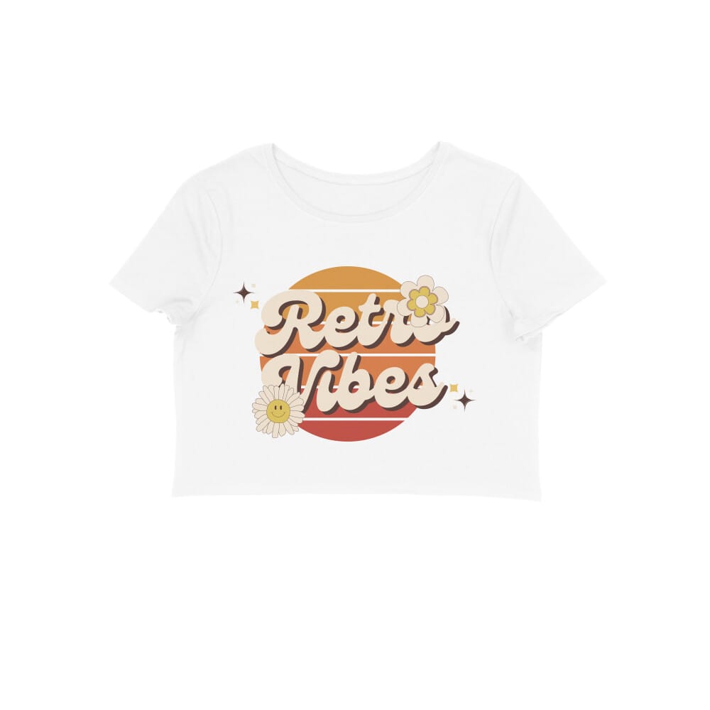 Women's Retro Vibes Graphics Printed Crop Top