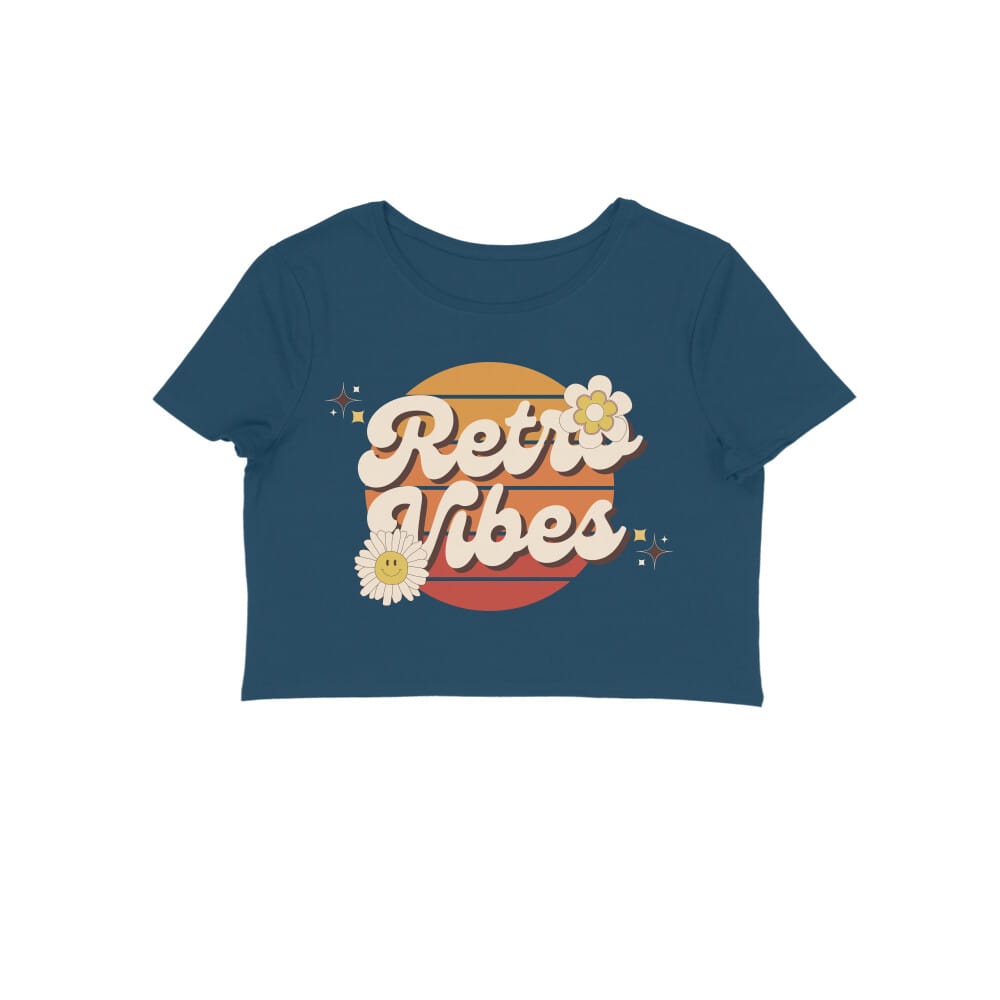 Women's Retro Vibes Graphics Printed Crop Top