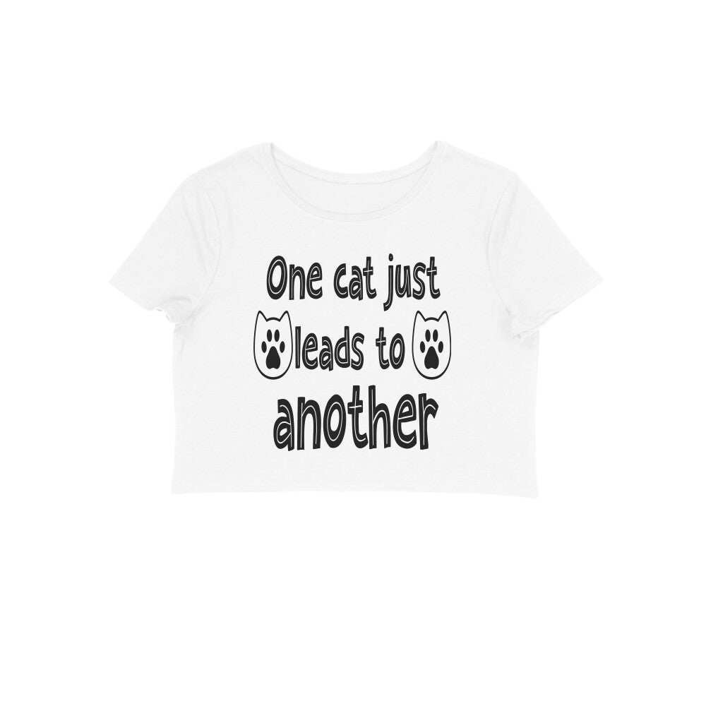 Women's One Cat just Leads to Another Graphics Printed Crop Tops