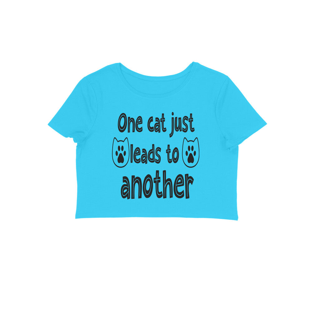Women's One Cat just Leads to Another Graphics Printed Crop Tops