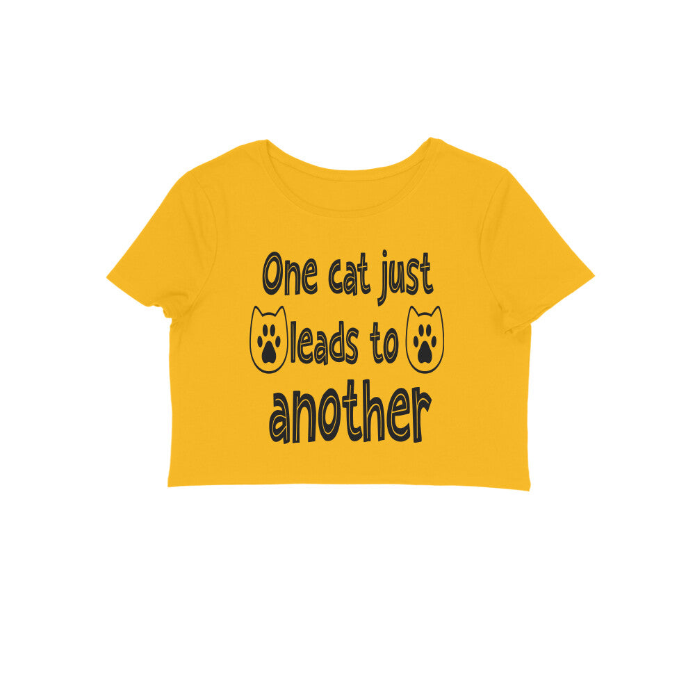 Women's One Cat just Leads to Another Graphics Printed Crop Tops