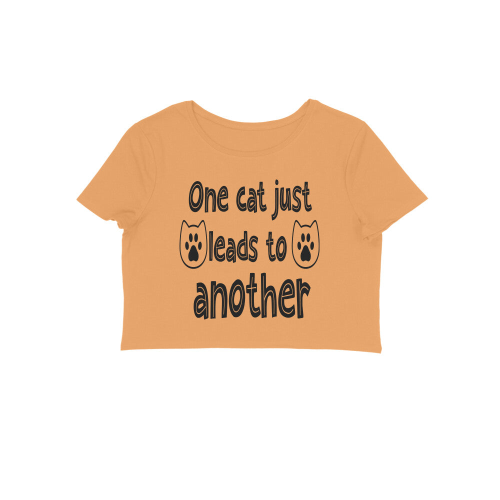 Women's One Cat just Leads to Another Graphics Printed Crop Tops