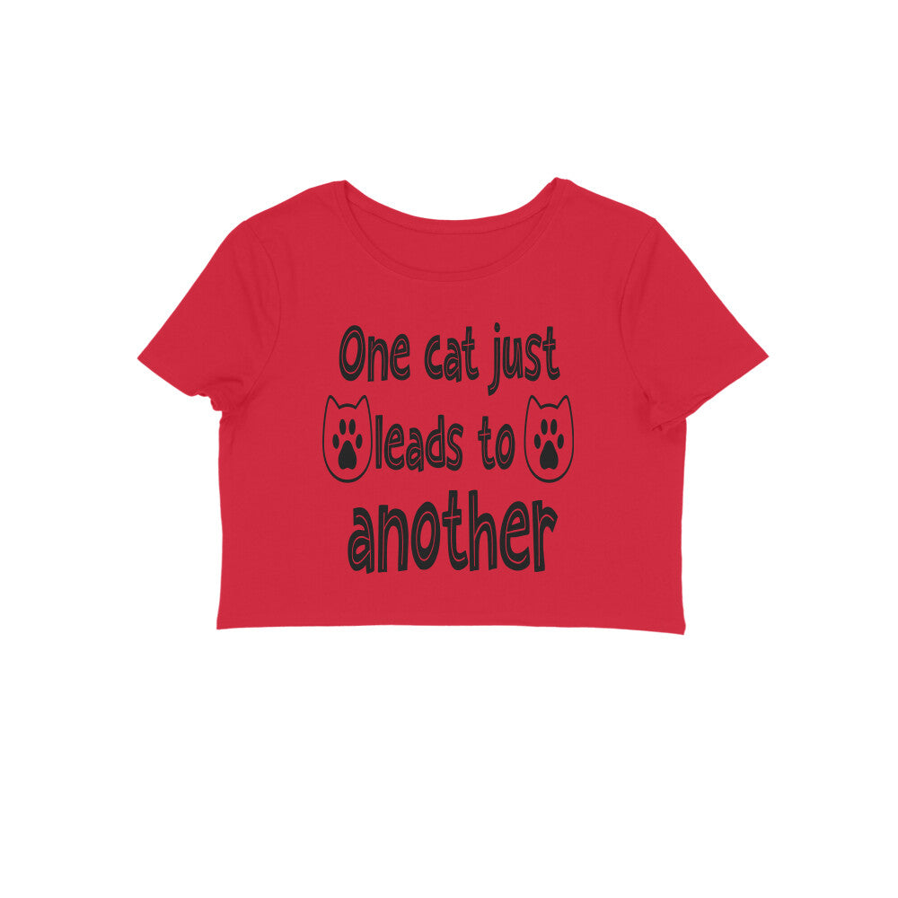 Women's One Cat just Leads to Another Graphics Printed Crop Tops