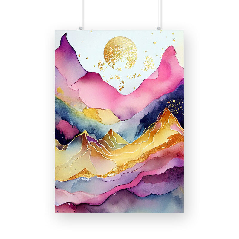 Alcohol Ink Mountains Graphics Printed Posters from Creativeya Main image