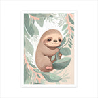 Baby Sloth on Leaf Graphics Printed Posters from Creativeya