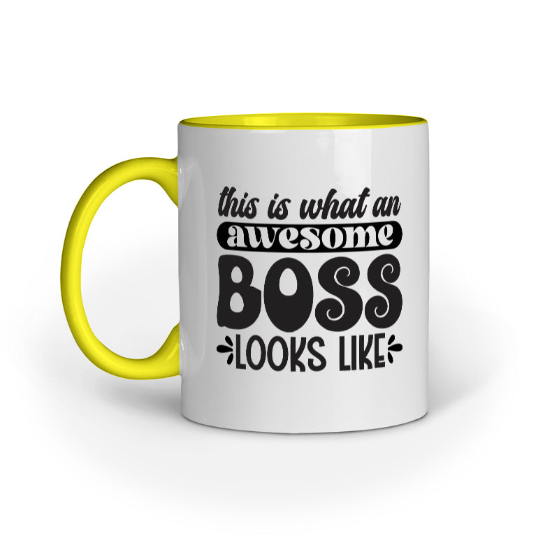 The Awesome Boss Looks Like Quote Printed Mugs from Creativeya