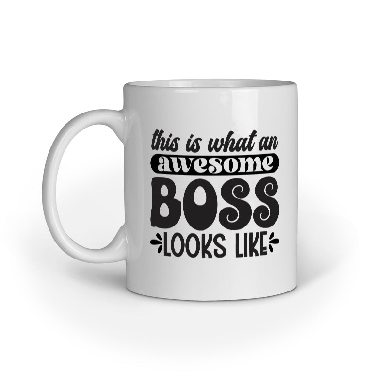 The Awesome Boss Looks Like Quote Printed Mugs from Creativeya