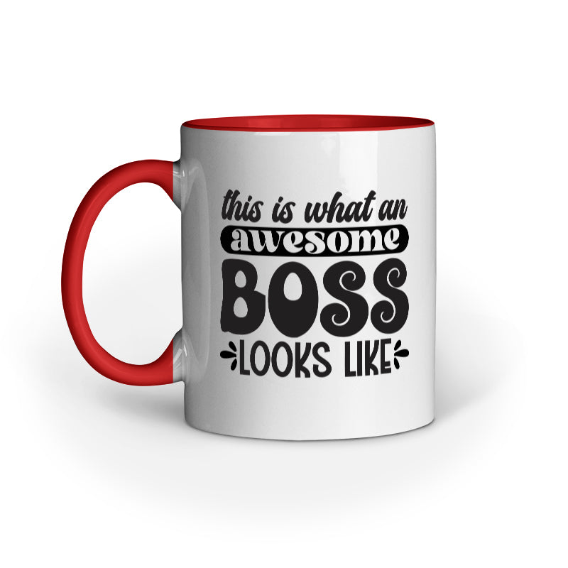 The Awesome Boss Looks Like Quote Printed Mugs from Creativeya