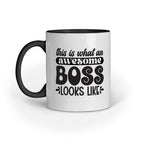 The Awesome Boss Looks Like Quote Printed Mugs from Creativeya