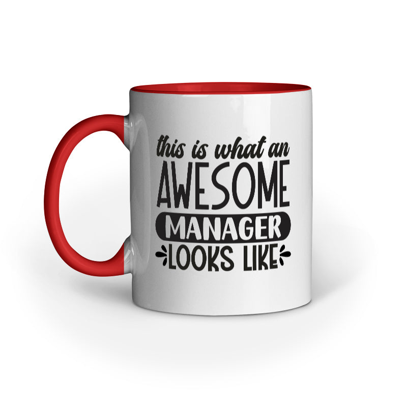 The Awesome Manager Looks Like Quote Printed Mugs from Creativeya