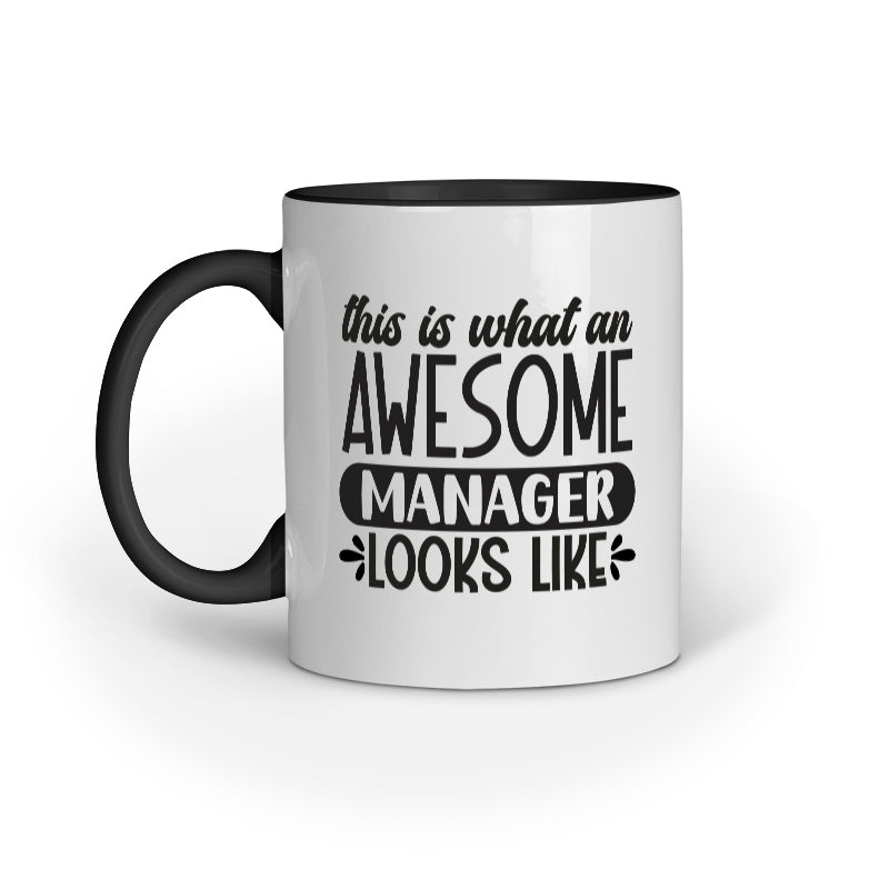 The Awesome Manager Looks Like Quote Printed Mugs from Creativeya