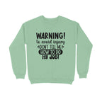 Men's Sarcastic Warning Graphics Printed Sweatshirts