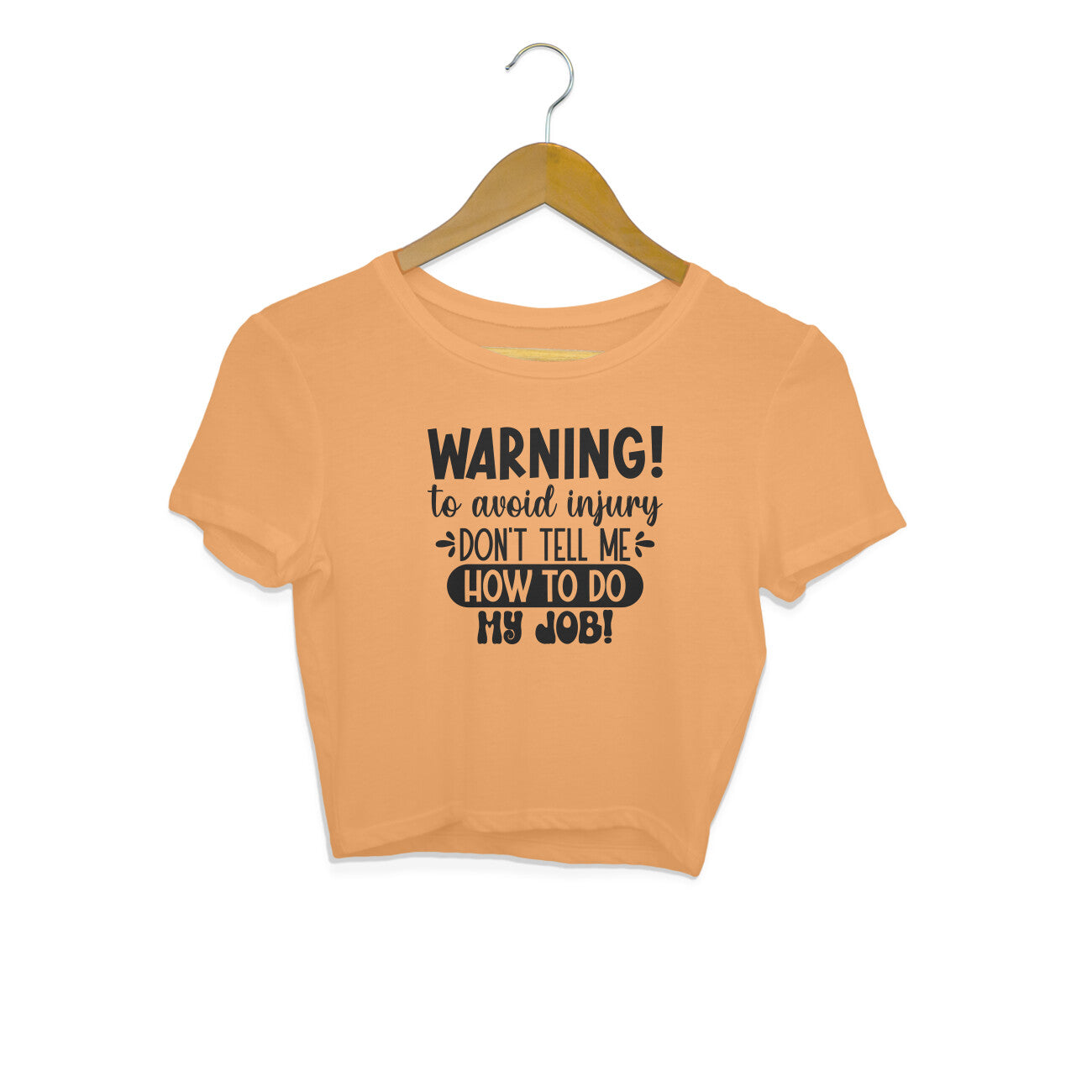 Women's Sarcastic Warning Graphics Printed Crop Tops Secondary image