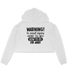 Women's Sarcastic Warning Graphics Printed Crop Hoodies