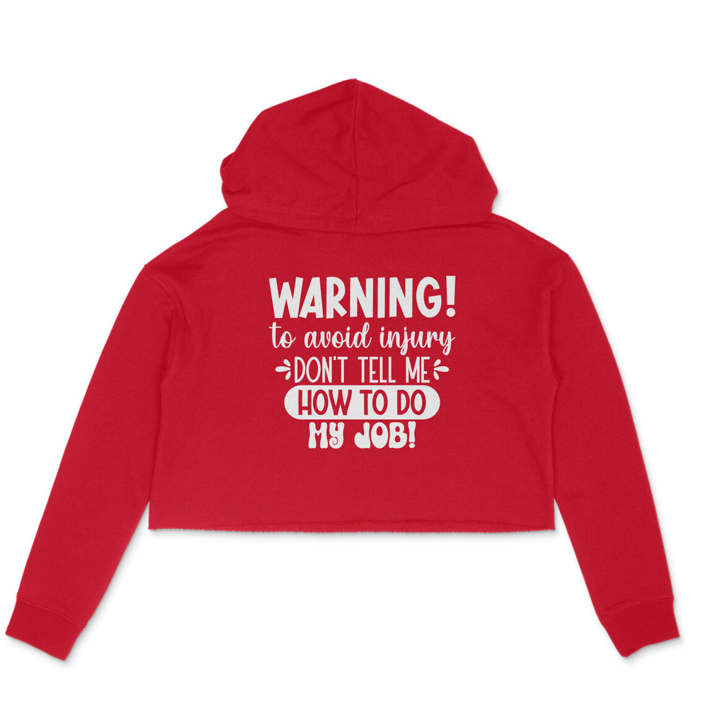 Women's Sarcastic Warning Graphics Printed Crop Hoodies