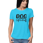 Women's Dog Mamma Life is Rough Graphics Printed T-Shirt