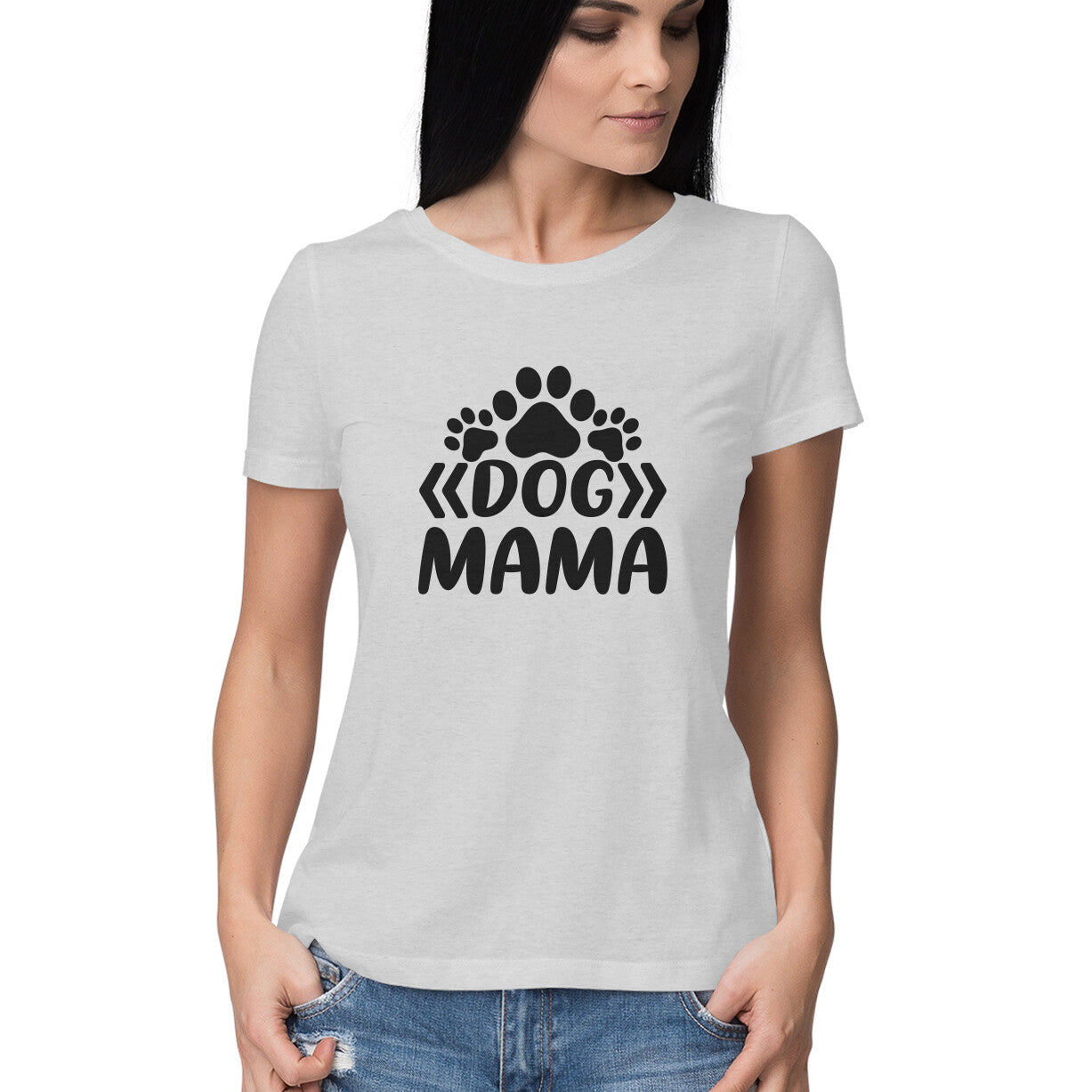 Women's Dog Mama Graphics Printed T-Shirt