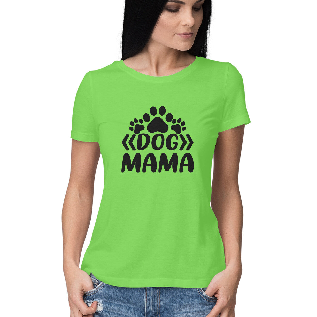 Women's Dog Mama Graphics Printed T-Shirt